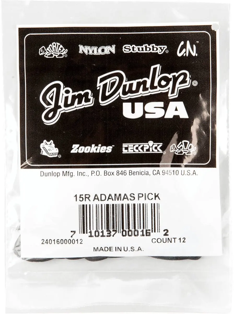 Dunlop 15R Adamas Graphite Plectrumset - 12 Stuks Multicolor - afbeelding 3 van 4