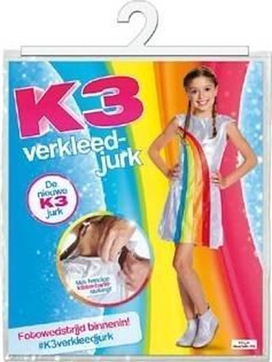 Studio 100 K3 Regenboogjurk - Maat 152 - Zilver