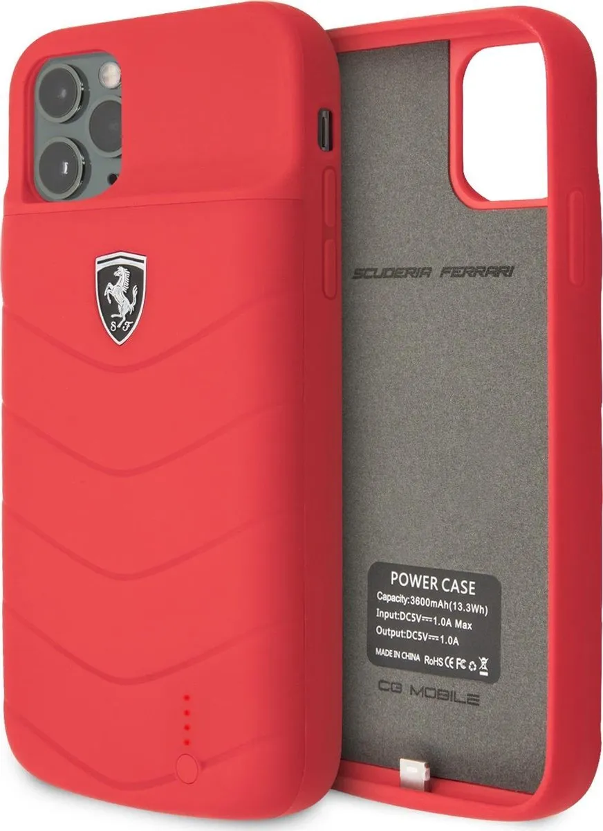 Ferrari iPhone 11 Pro Max full cover power case lichtgewicht - Rood