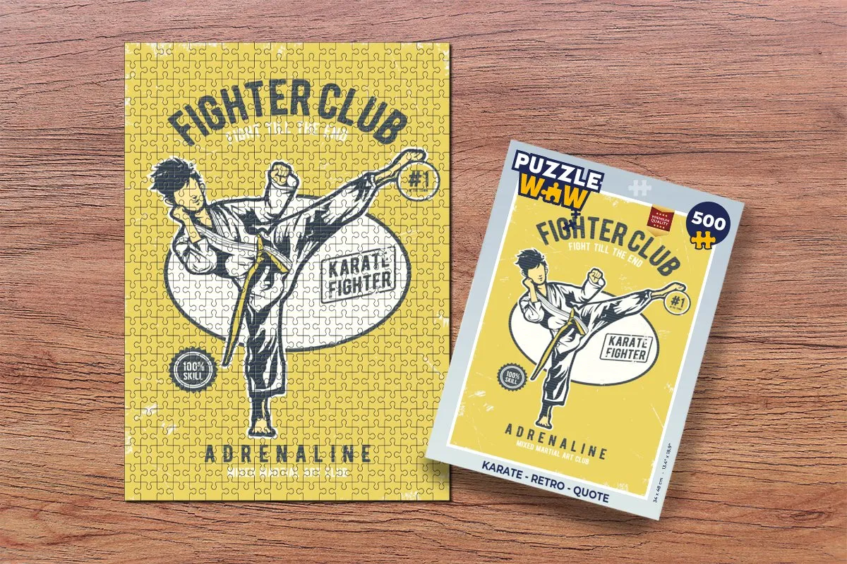 PuzzleWow Karate Retro Quote Legpuzzel 500 Stuks - Multicolor