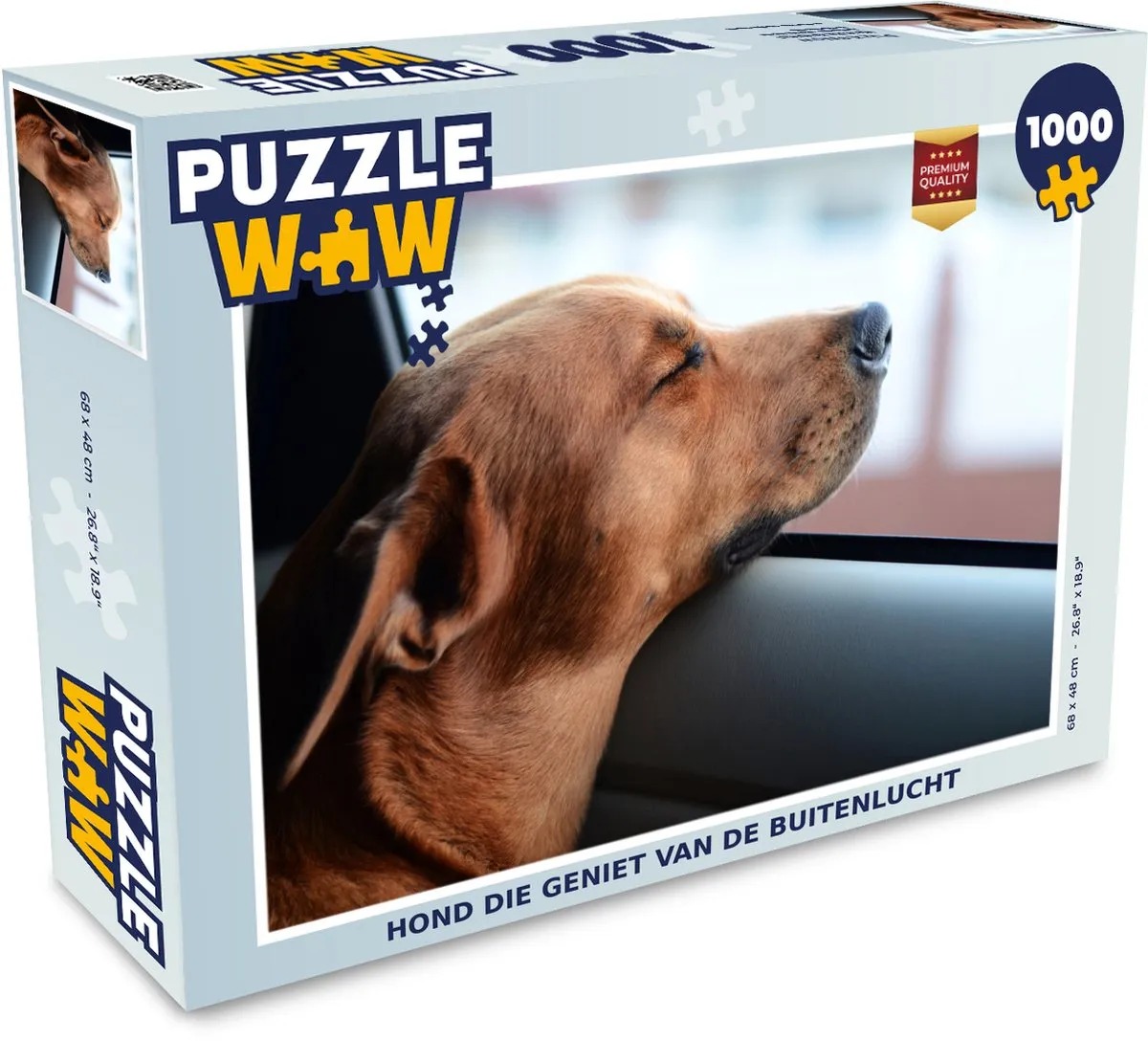 PuzzleWow Legpuzzel 1000 Stuks - Hond in de buitenlucht Multicolor