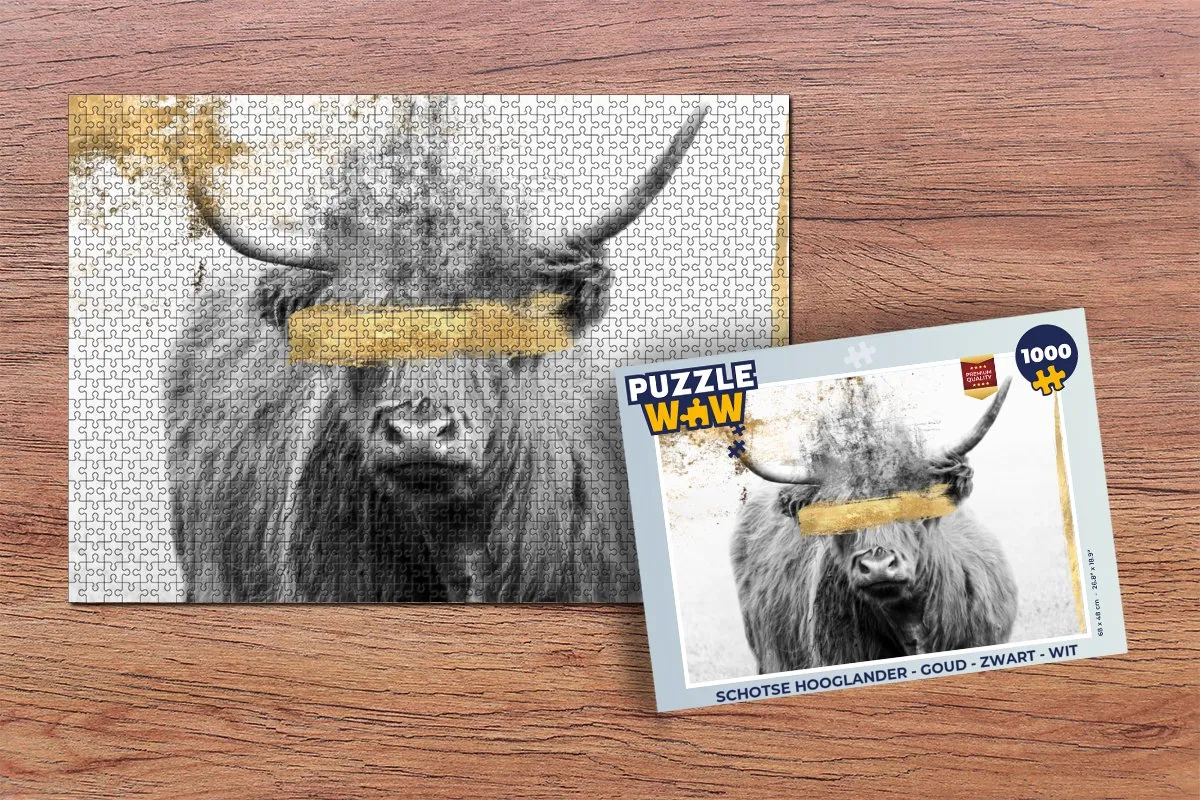 PuzzleWow Schotse Hooglander Legpuzzel 1000 Stuks - Multicolor
