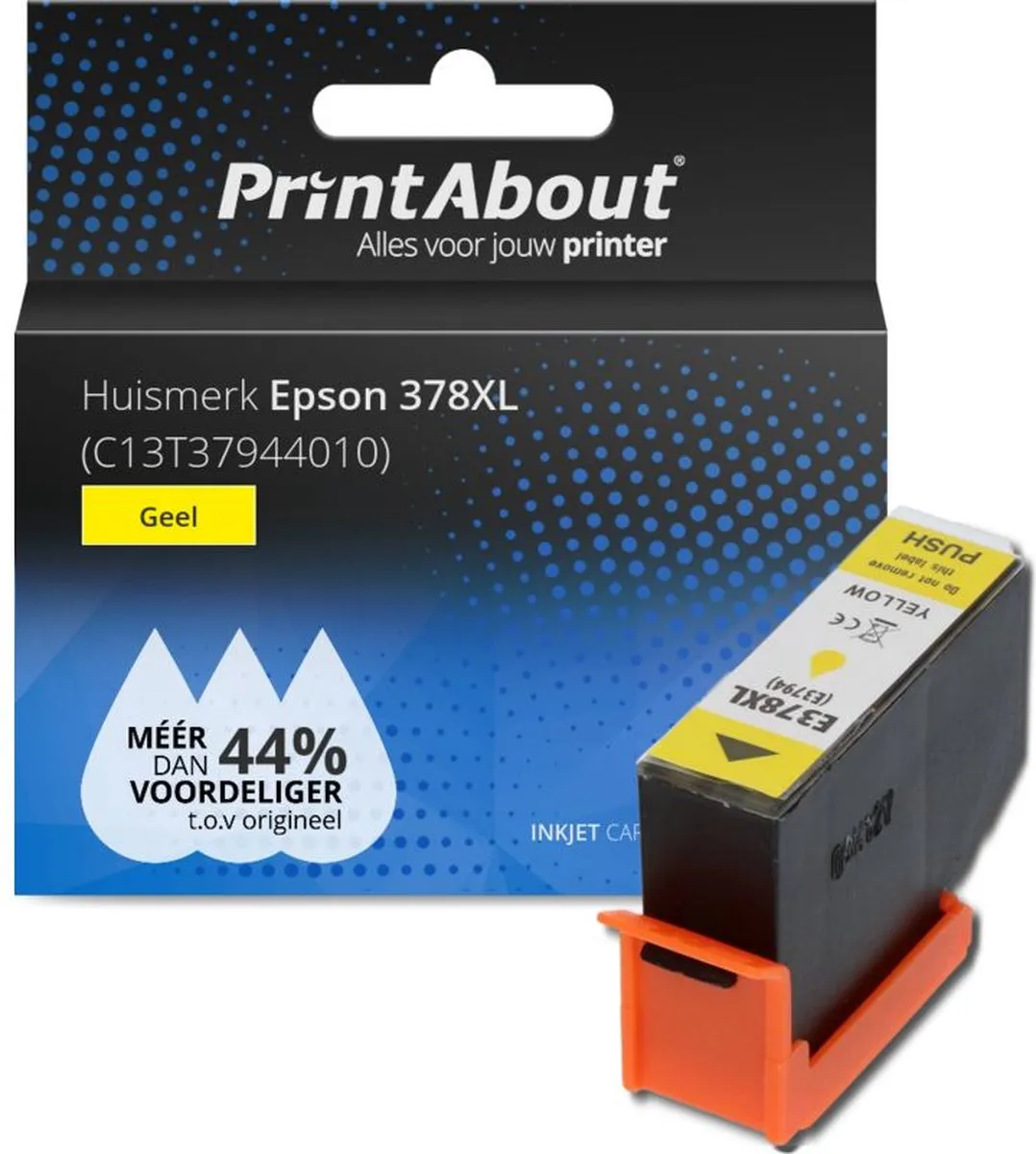 PrintAbout Inktcartridge C13T37944010 Geel