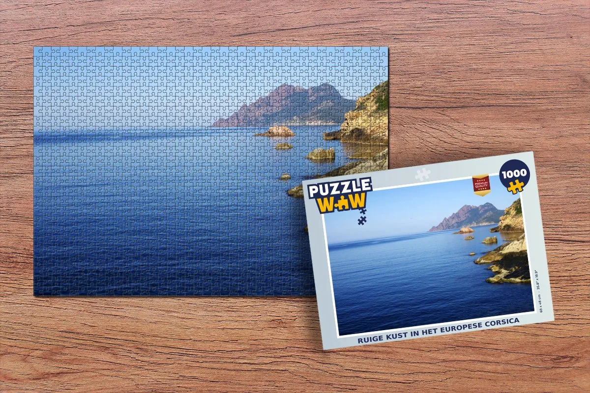 PuzzleWow Legpuzzel Ruige Kust Corsica 1000 Stuks - Multicolor