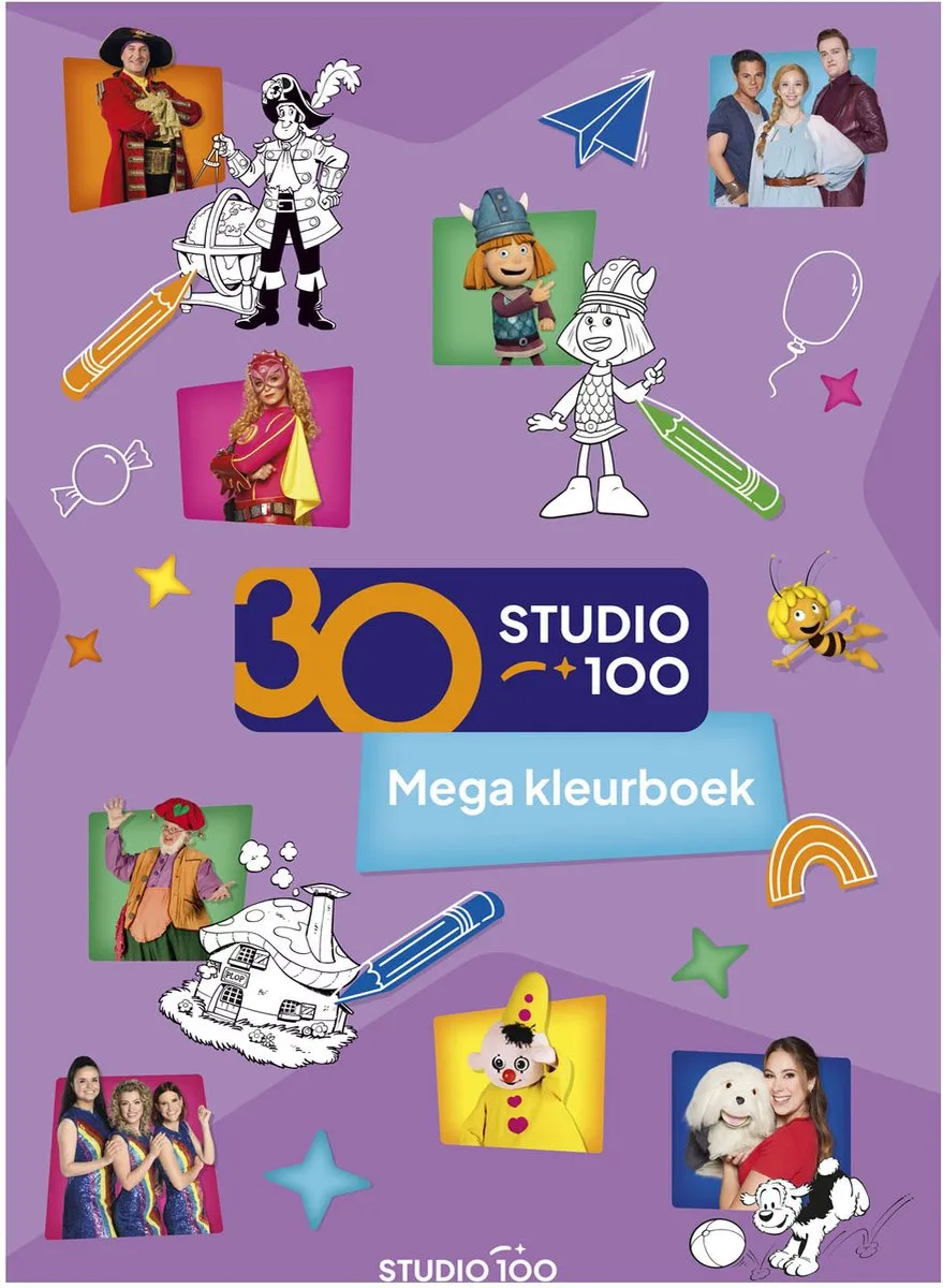Studio 100 Mega Kleurboek 30 Jaar - Paars