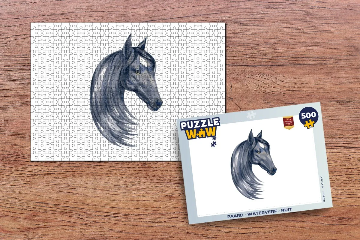 PuzzleWow Paard Waterverf Puzzel 500 Stuks - Multicolor