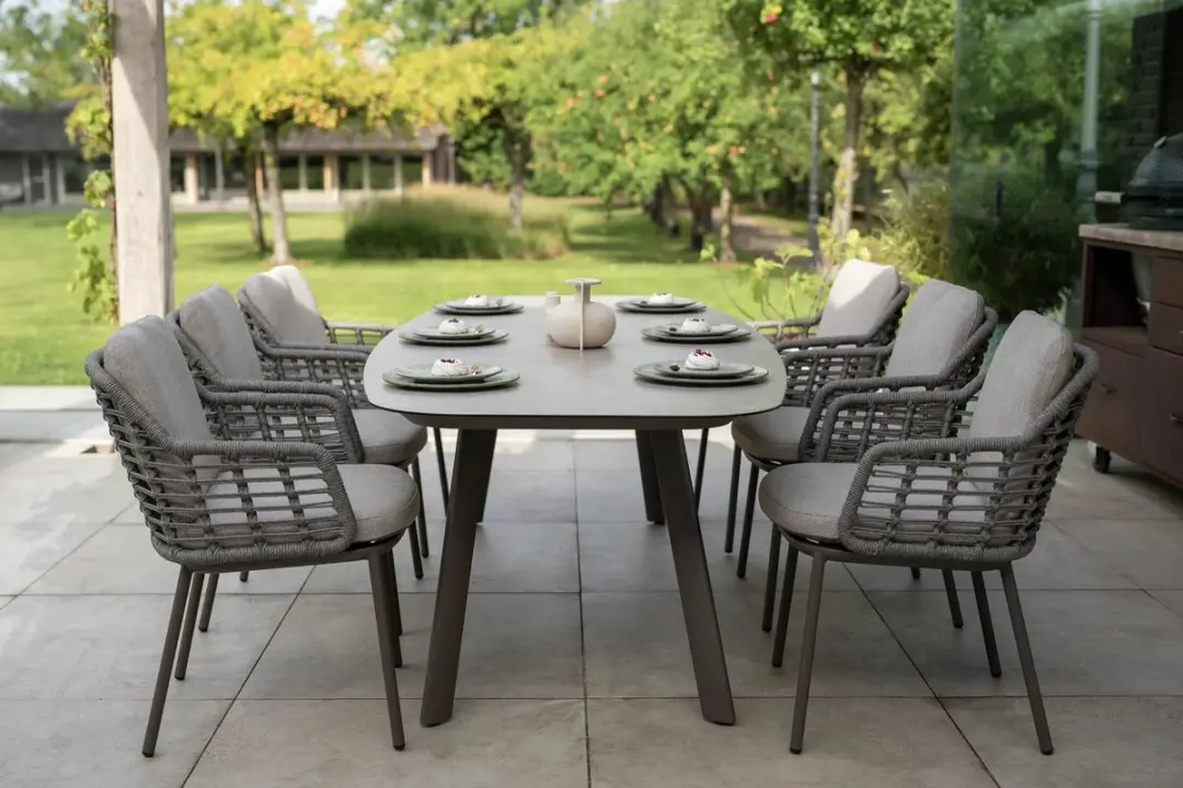 4 Seasons Outdoor Manolo Tafel 240x103cm + 6x Puglia Stoelen - Terre - afbeelding 4 van 4
