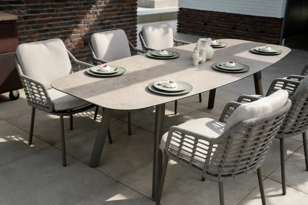4 Seasons Outdoor Manolo Tafel 240x103cm + 6x Puglia Stoelen - Terre - afbeelding 3 van 4