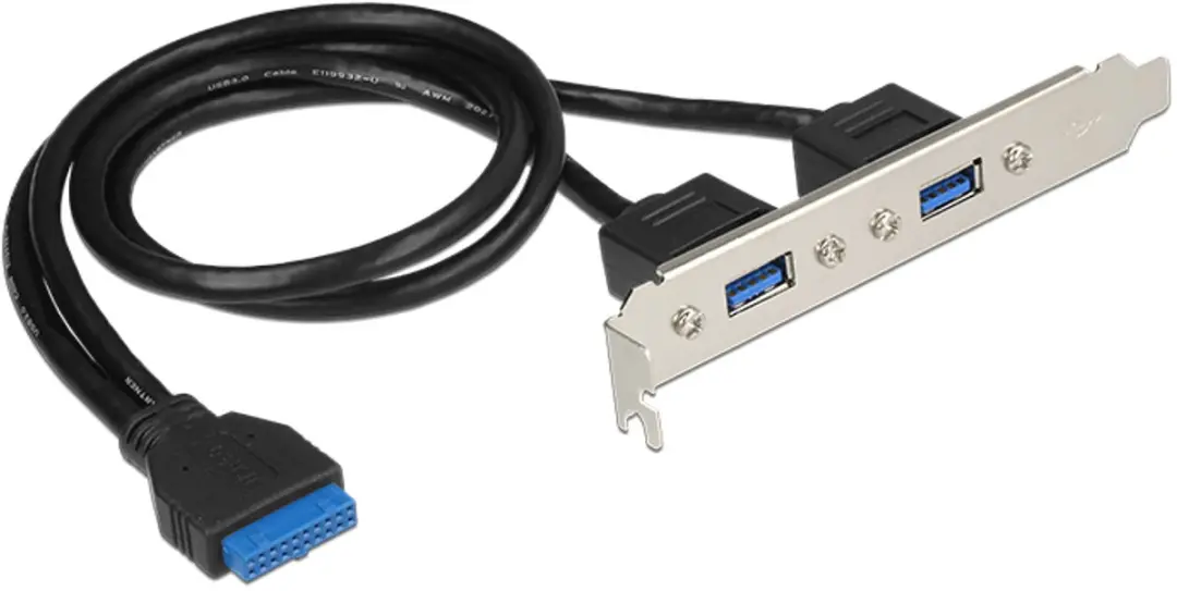 Delock 84836 USB 3.0 Slotbracket - 2x Type-A - 19-pin Header - afbeelding 3 van 3
