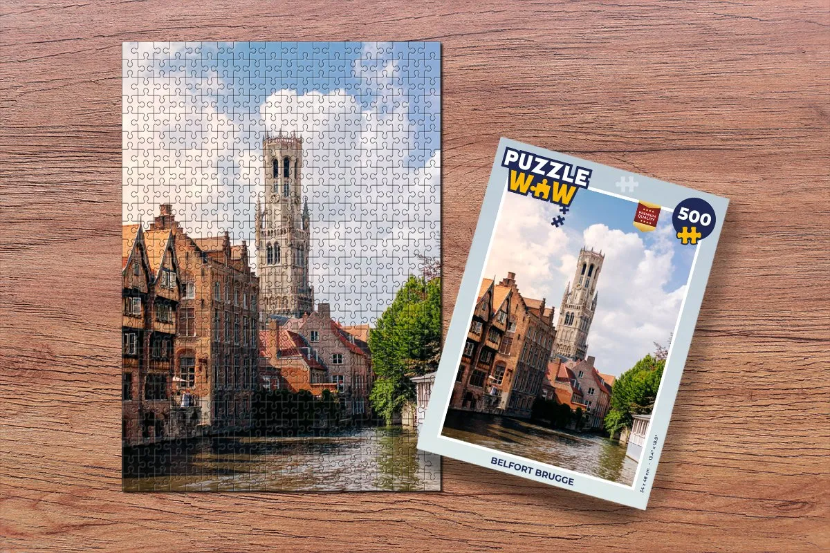 PuzzleWow Belfort Brugge Legpuzzel 500 Stuks - Multicolor