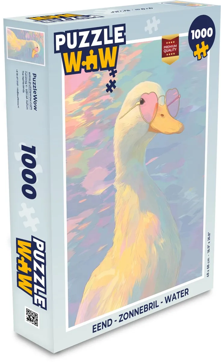 PuzzleWow Eend Zonnebril Legpuzzel 1000 Stuks