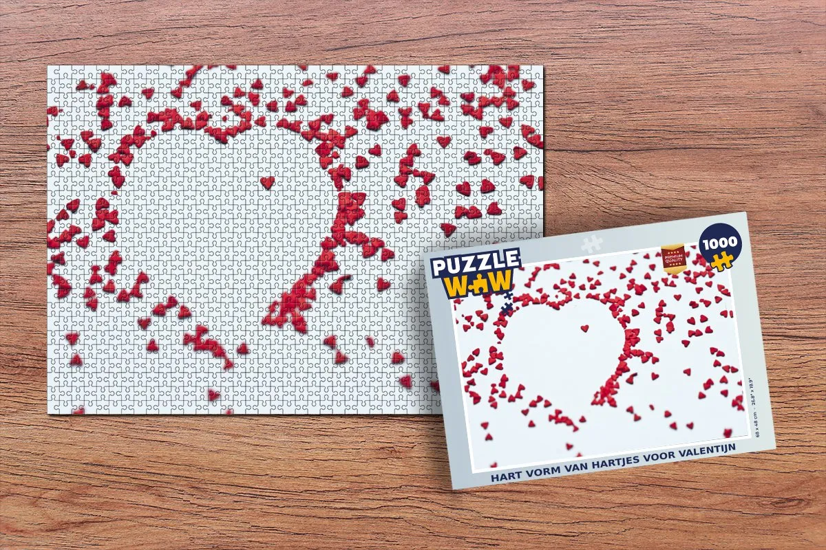 PuzzleWow Hartvormige Legpuzzel 1000 Stuks - Multicolor