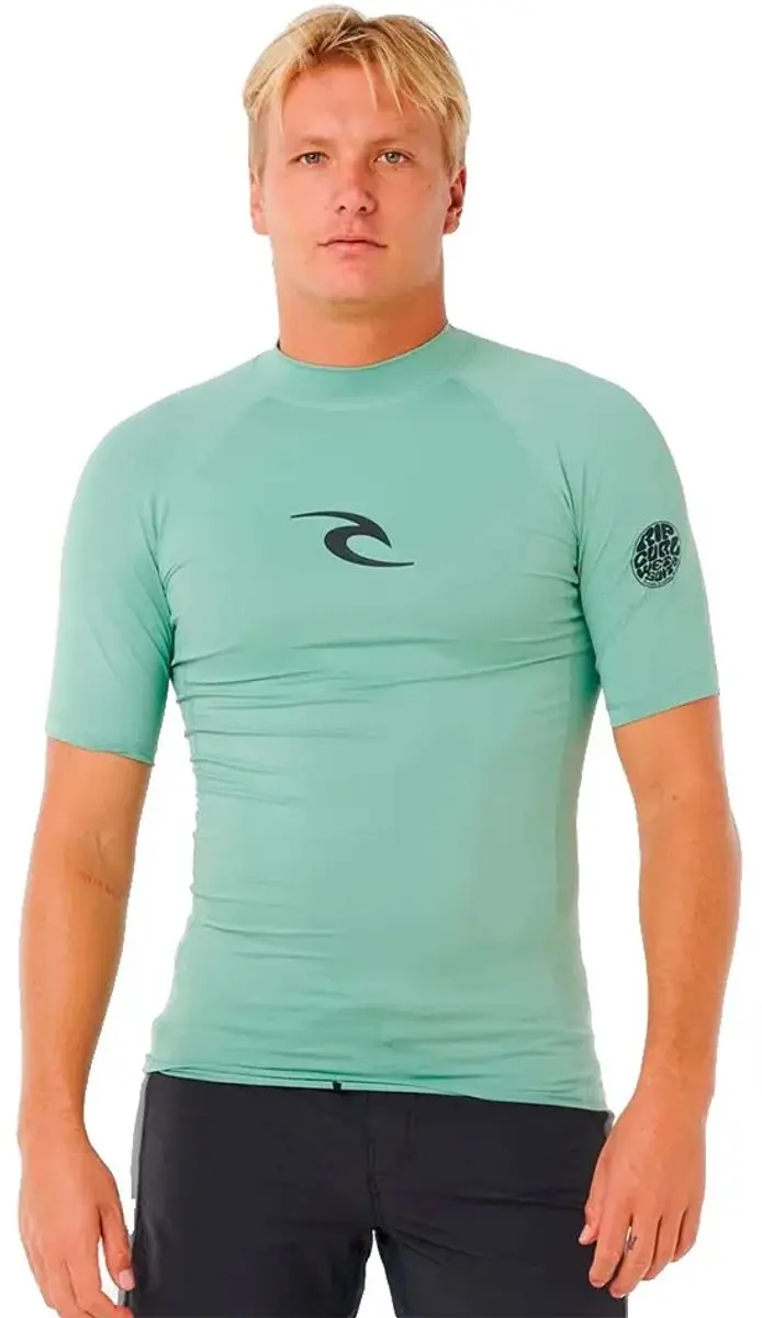 Rip Curl Waves Upf Korte Mouw Rash Guard Groen M Man