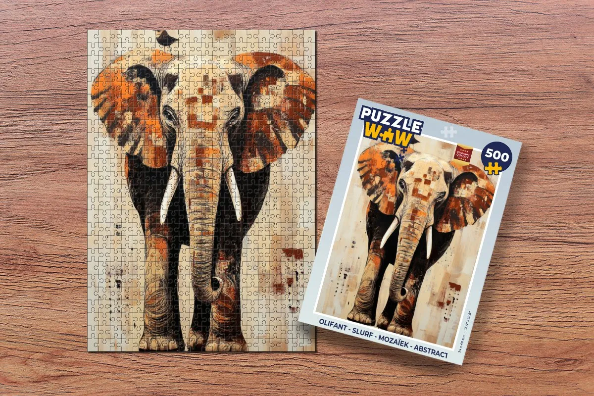 PuzzleWow Olifant Mozaïek Legpuzzel 500 Stuks