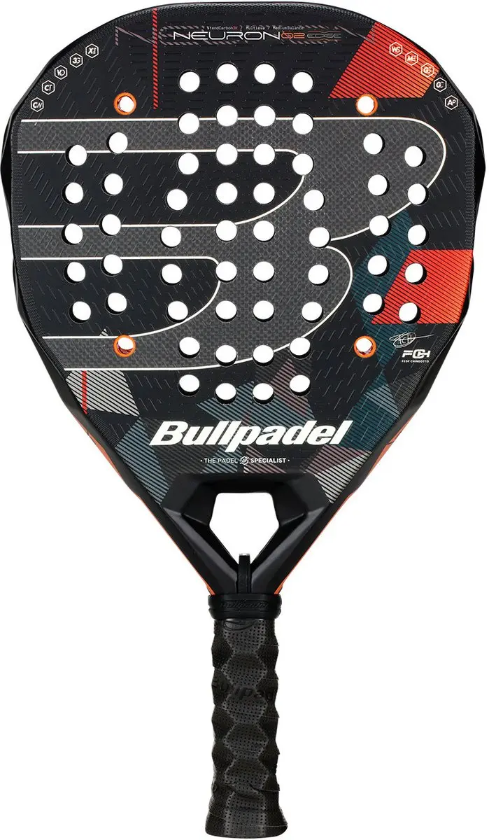 Bullpadel Neuron 02 Edge Padelracket - L0 - Oranje/Zwart/Zilver - afbeelding 4 van 6
