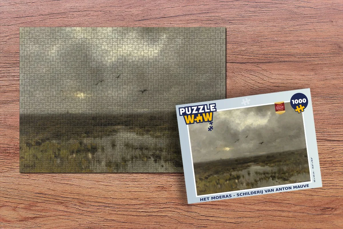 PuzzleWow Het moeras - Anton Mauve Legpuzzel 1000 Stuks - Multicolor