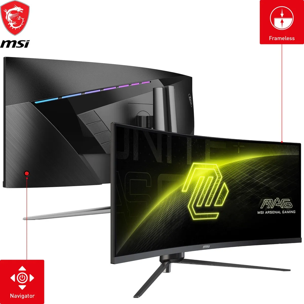 MSI MAG 345CQRDE Curved Monitor - 2x HDMI 2.0, 1x DisplayPort
