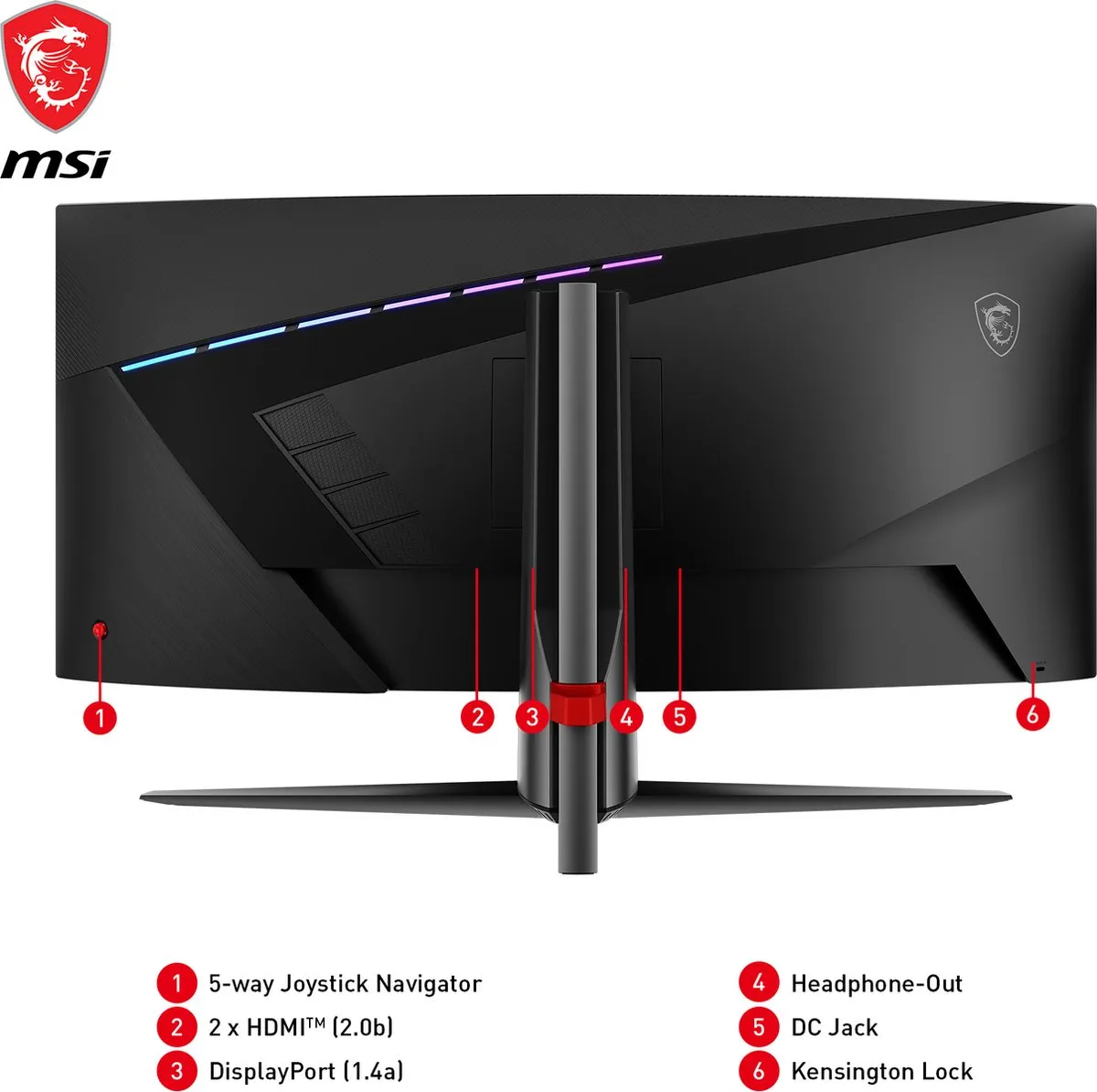 MSI MAG 345CQRDE Curved Monitor - 2x HDMI 2.0, 1x DisplayPort