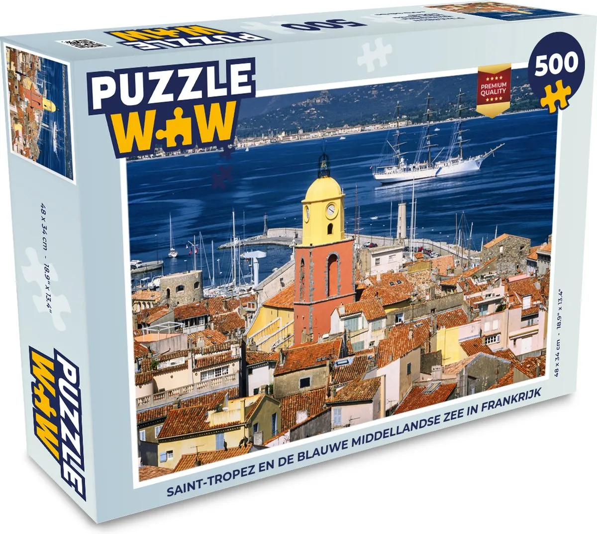 PuzzleWow Saint-Tropez Blauwe Middellandse Zee Legpuzzel 500 Stuks
