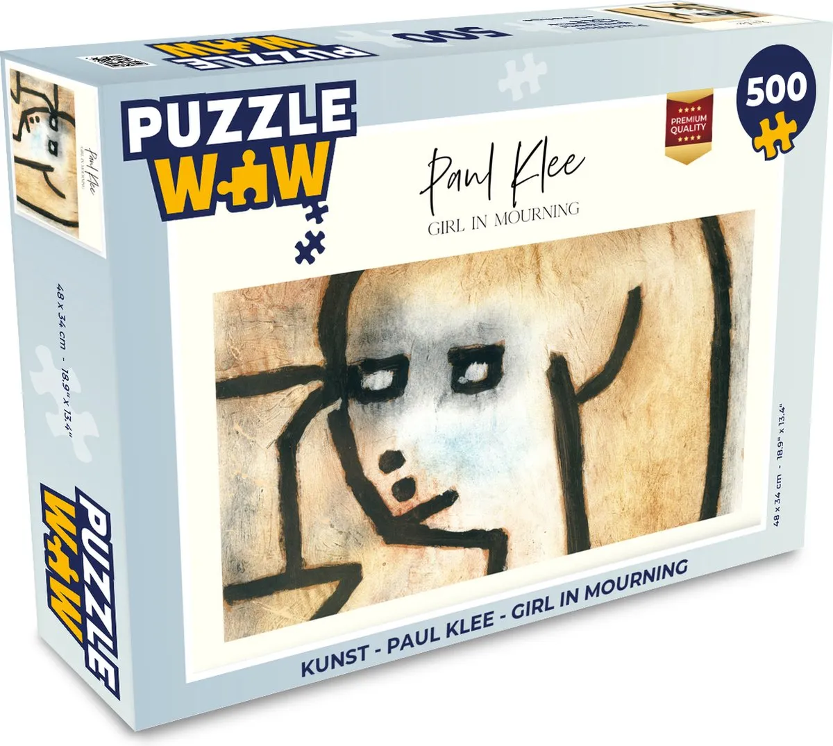 PuzzleWow Paul Klee Girl in Mourning Legpuzzel 500 Stuks - Multicolor