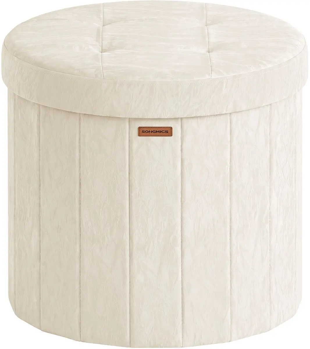Songmics Poef met opbergruimte Crèmewit 47x47x45cm