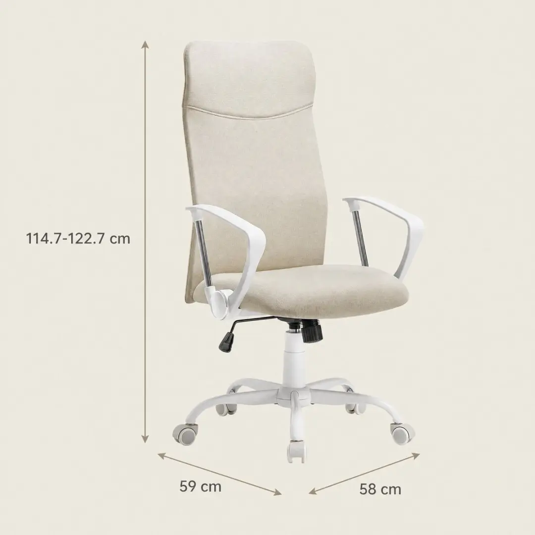 Songmics Bureaustoel Beige - Hoogteverstelbaar - afbeelding 6 van 6