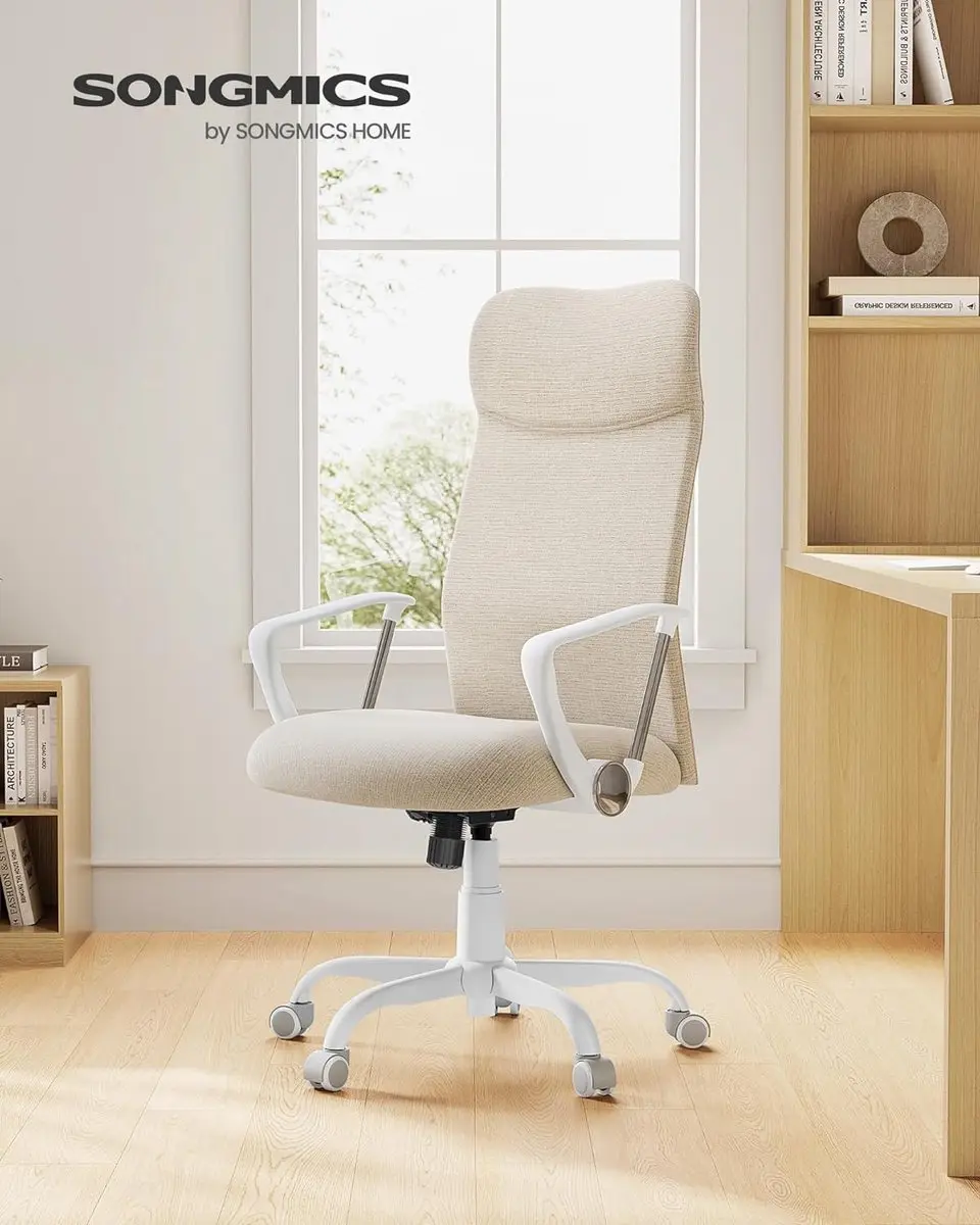 Songmics Bureaustoel Beige - Hoogteverstelbaar - afbeelding 5 van 6