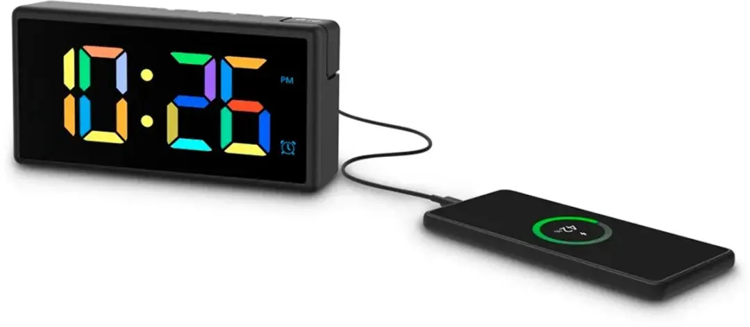 Hama Ibiza Wekker - Multicolor Display - USB Oplaadfunctie - Zwart - afbeelding 2 van 6
