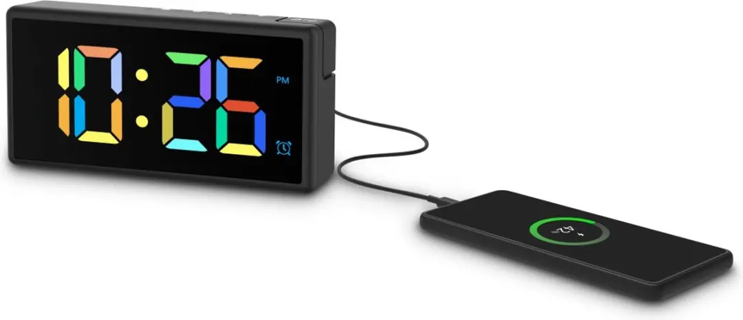 Hama Ibiza Wekker - Multicolor Display - USB Oplaadfunctie - Zwart - afbeelding 6 van 6
