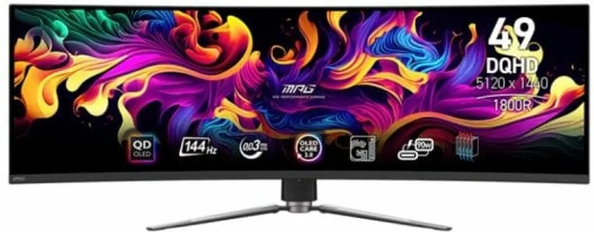 MSI MPG 491CQP QD-OLED Curved Ultrawide Monitor 144Hz - USB-C 90W