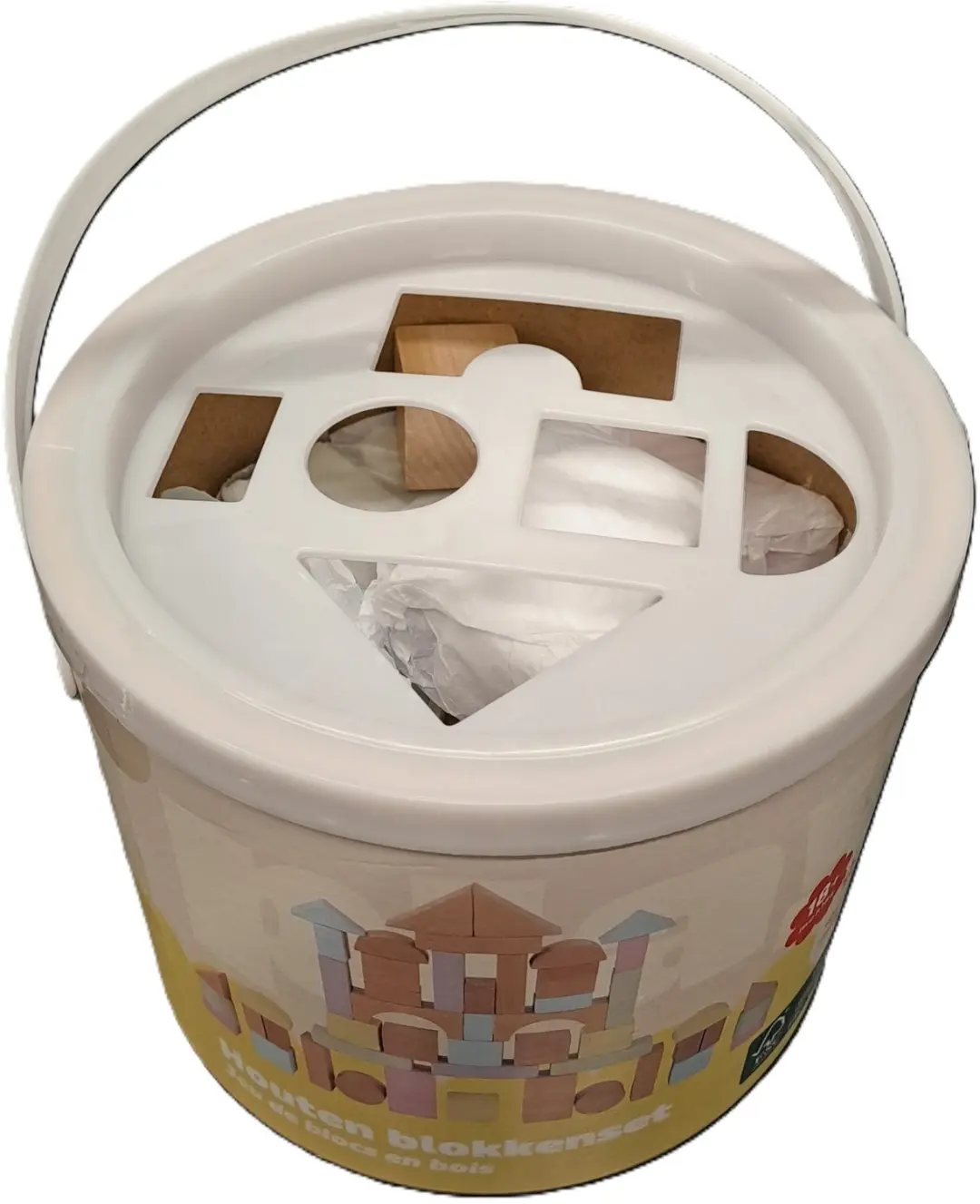 Playing Kids Houten Blokkenset 50-delig Pastelkleuren