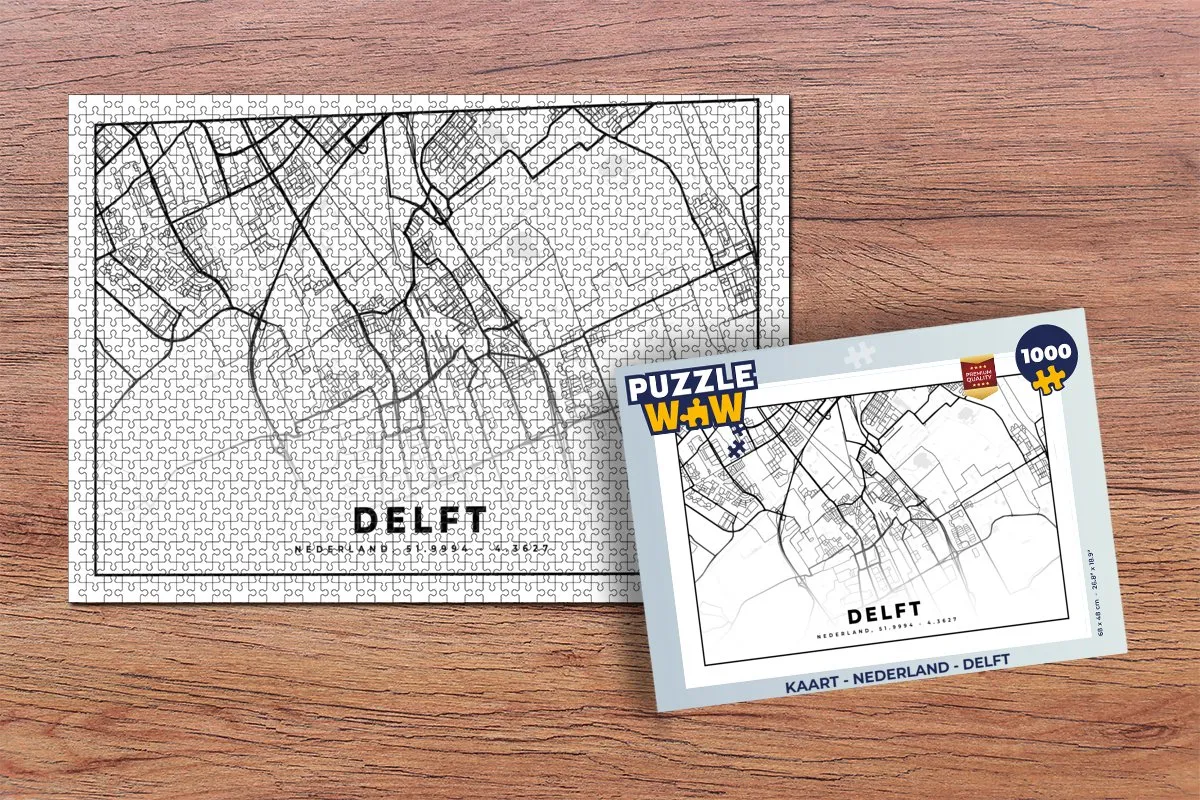 PuzzleWow Legpuzzel Nederland Delft 1000 Stuks - Multicolor