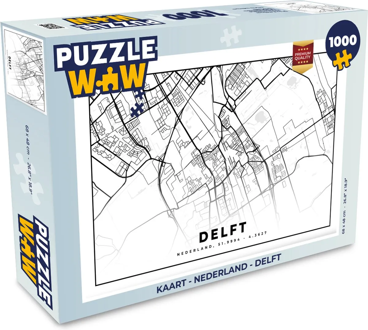 PuzzleWow Legpuzzel Nederland Delft 1000 Stuks