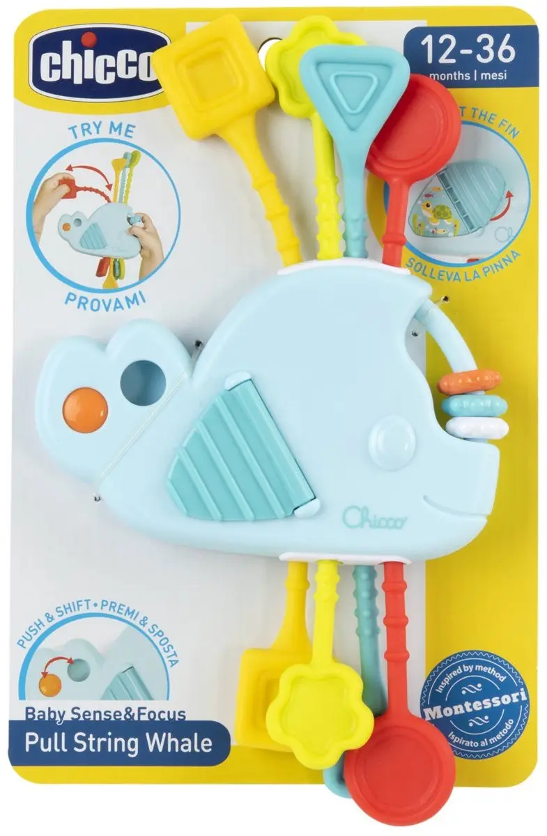 Chicco Multisensorische Trekkoord Walvis - Blauw/Multicolor - afbeelding 2 van 6