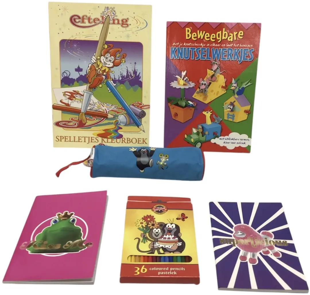kleurpotloden 36 stuks kleurboek Efteling knutselwerkjes kinder etui kinderetui
