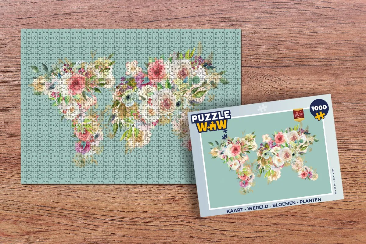 PuzzleWow Wereld Bloemen & Planten Legpuzzel 1000 Stuks - Multicolor