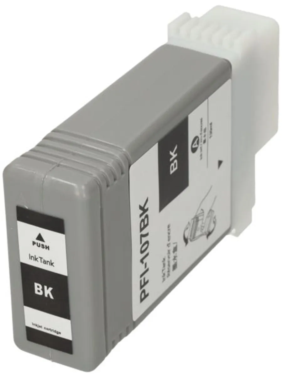 PrintAbout PFI-107BK Inktcartridge - Zwart - 130ml - o.a. Canon
