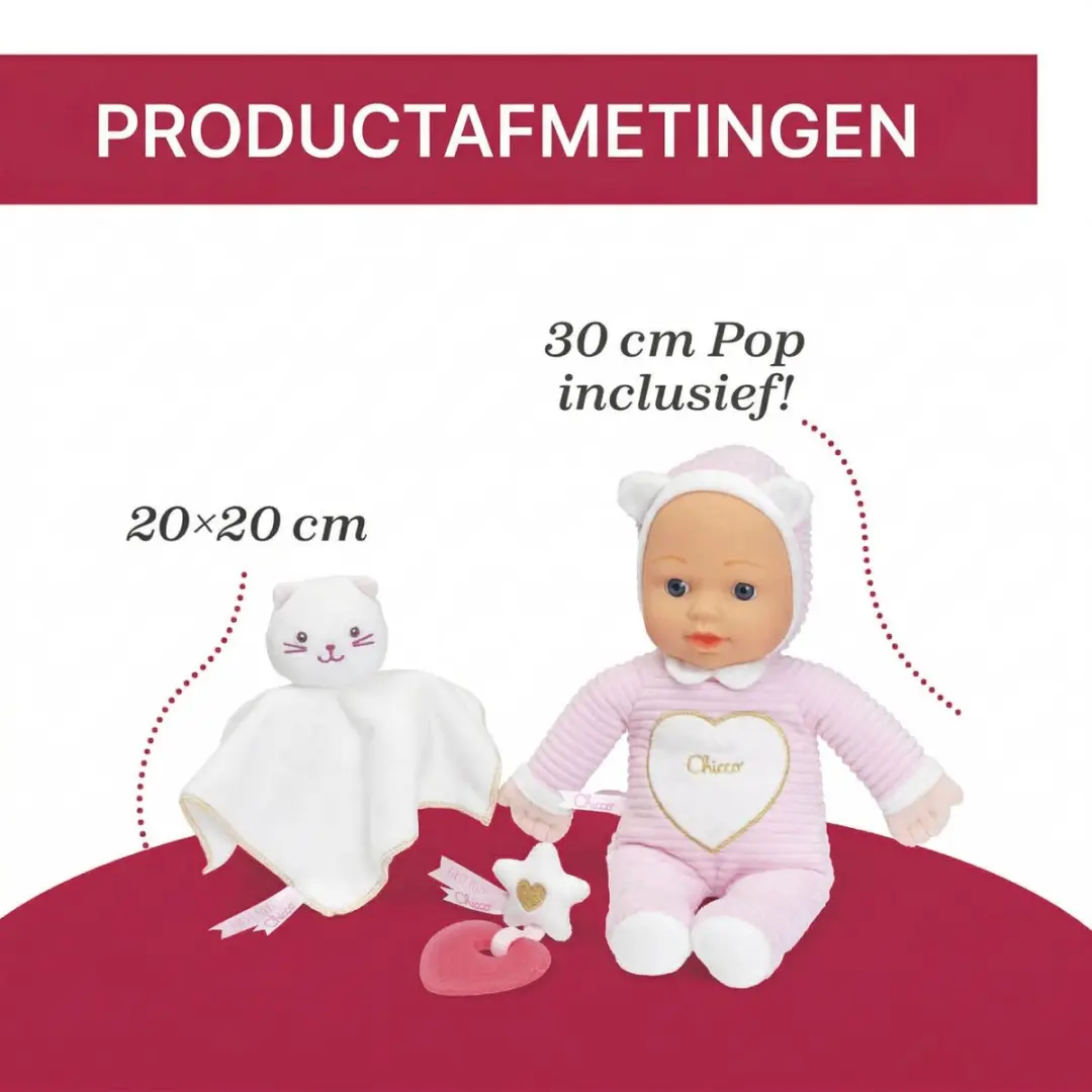 Chicco My First Doll Deluxe Gold Pop - Roze/Wit/Goud