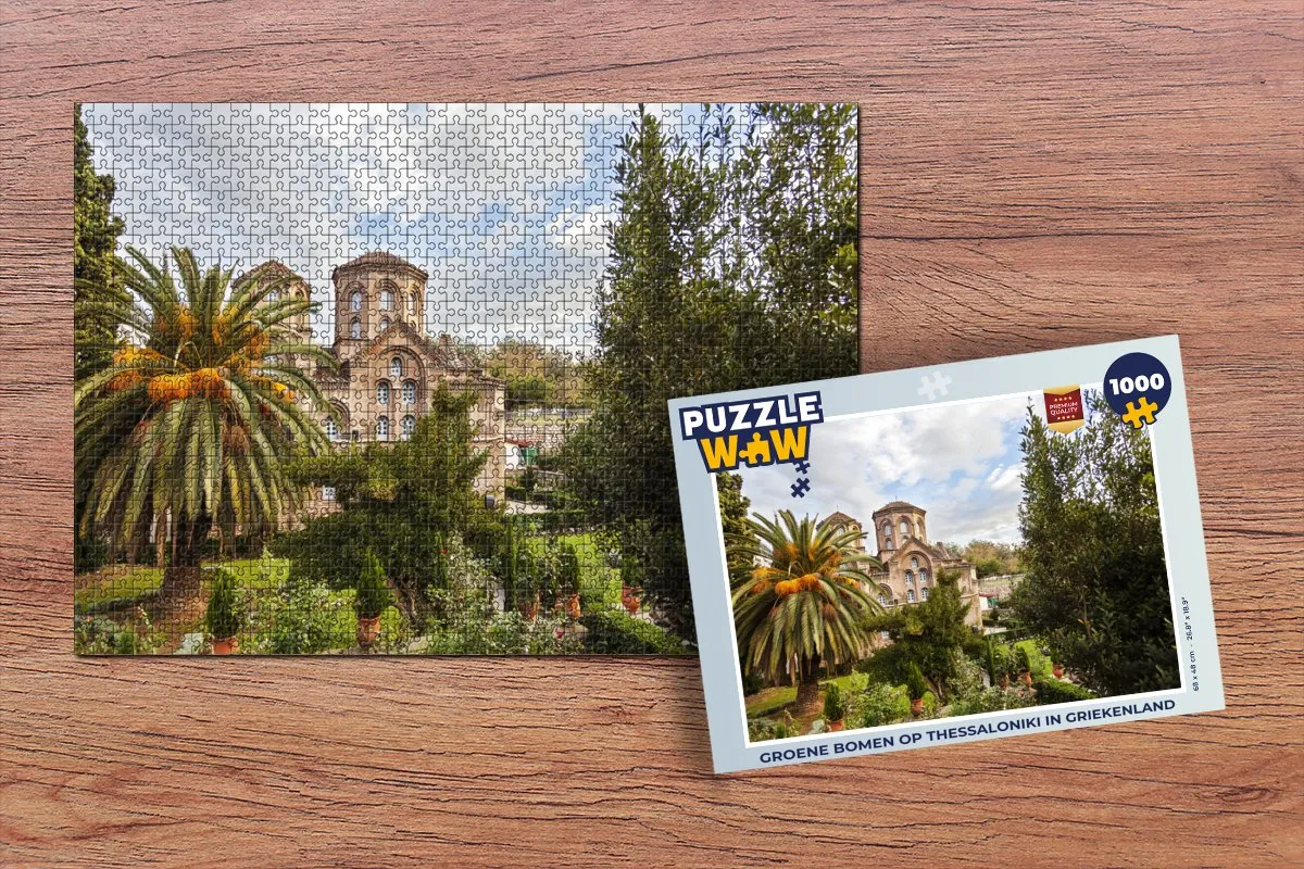 PuzzleWow Legpuzzel 1000 Stuks - Groene bomen Thessaloniki Multicolor