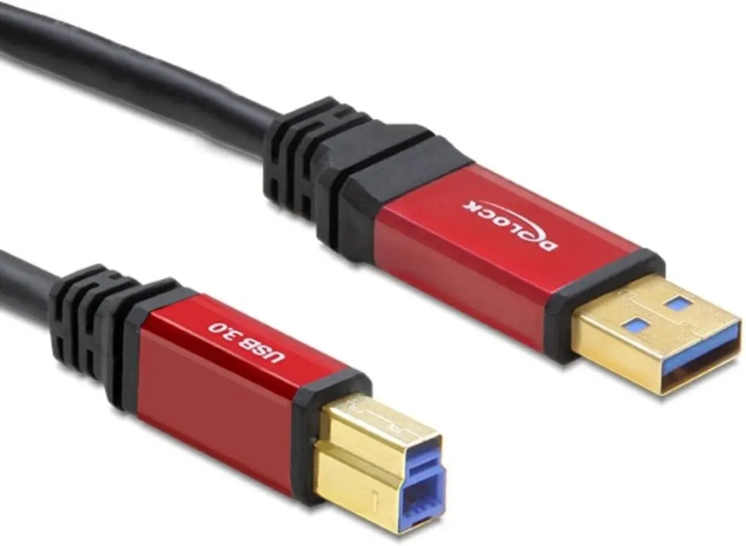 Delock USB 3.0 B Kabel 5m - Zwart - afbeelding 6 van 6