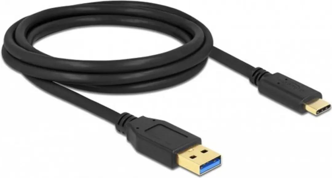 Delock USB 3.2 Gen 2 Type-A naar Type-C Kabel 2m - Zwart - afbeelding 2 van 4