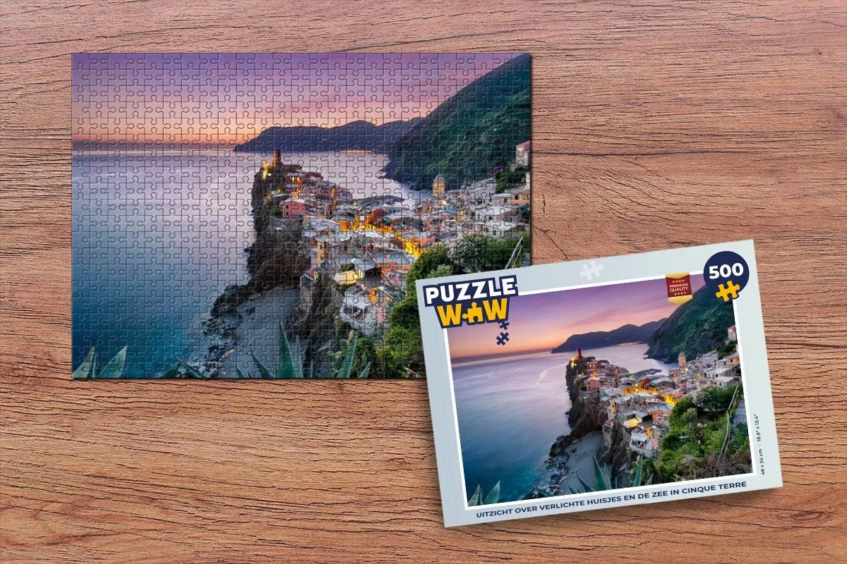 PuzzleWow Cinque Terre Legpuzzel 500 Stuks - Multicolor
