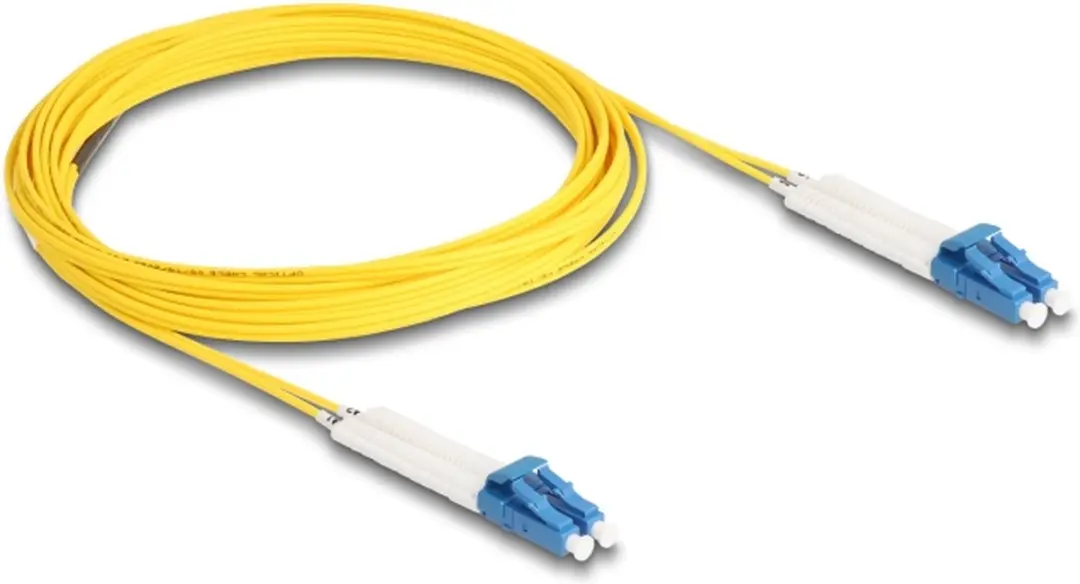 Delock LC Duplex naar LC Duplex OS2 Singlemode Kabel 5m - Geel