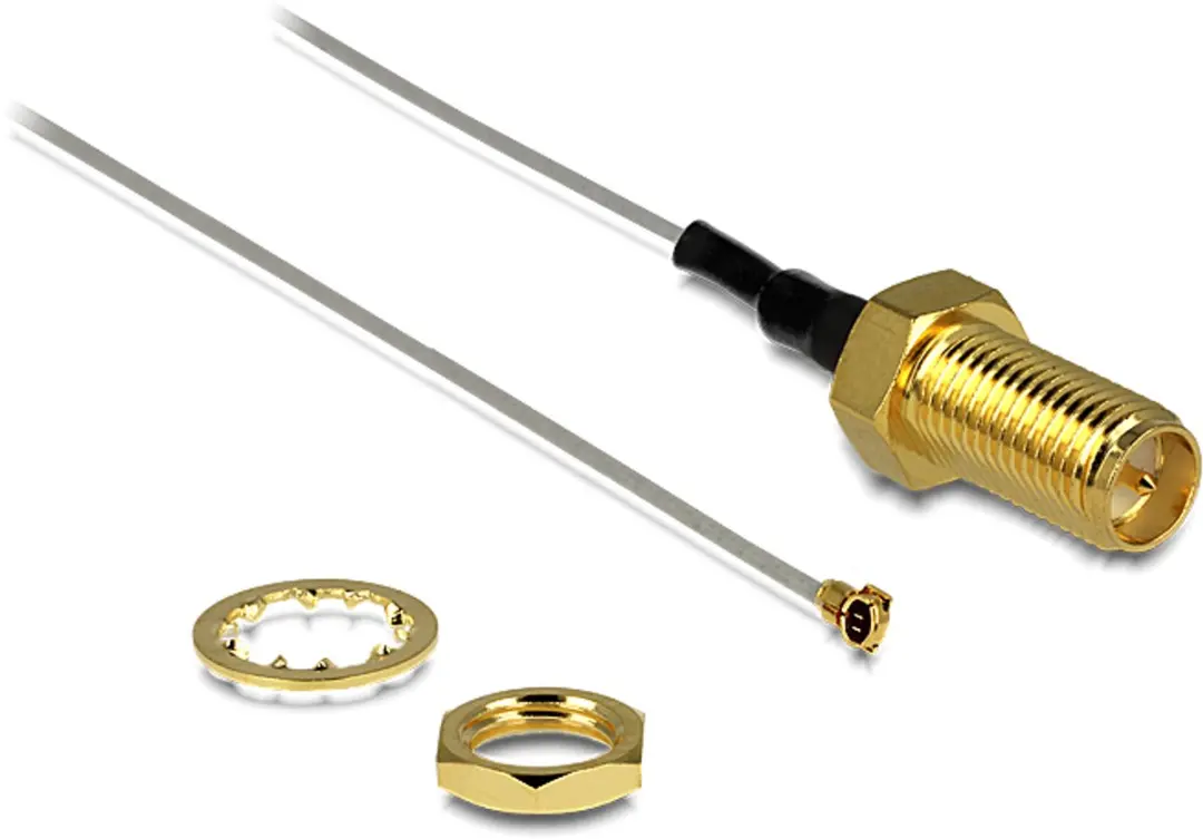 Delock MHF 4 RP-SMA Kabel - Micro Coax 0,81mm - 0,20m