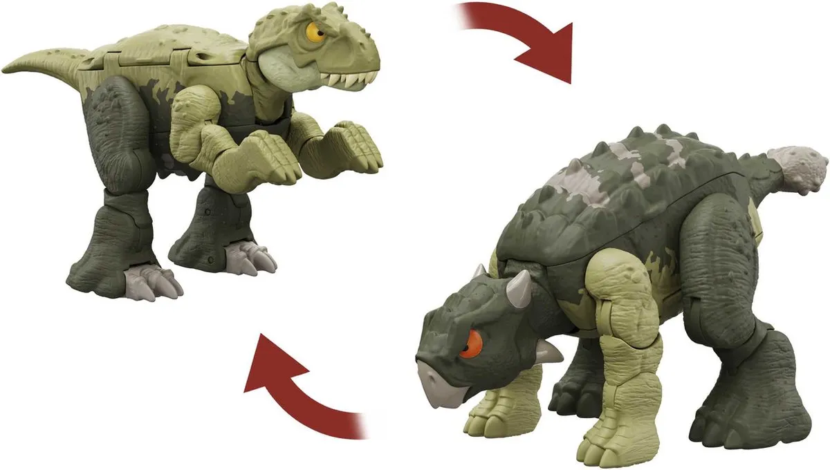 Jurassic World Fierce Changers Double Danger Tyrannosaurus & Ankylosaurus HLP08 - Groen