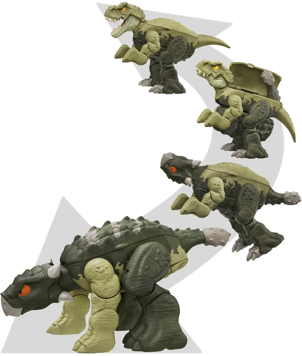 Jurassic World Fierce Changers Double Danger Tyrannosaurus & Ankylosaurus HLP08 - Groen
