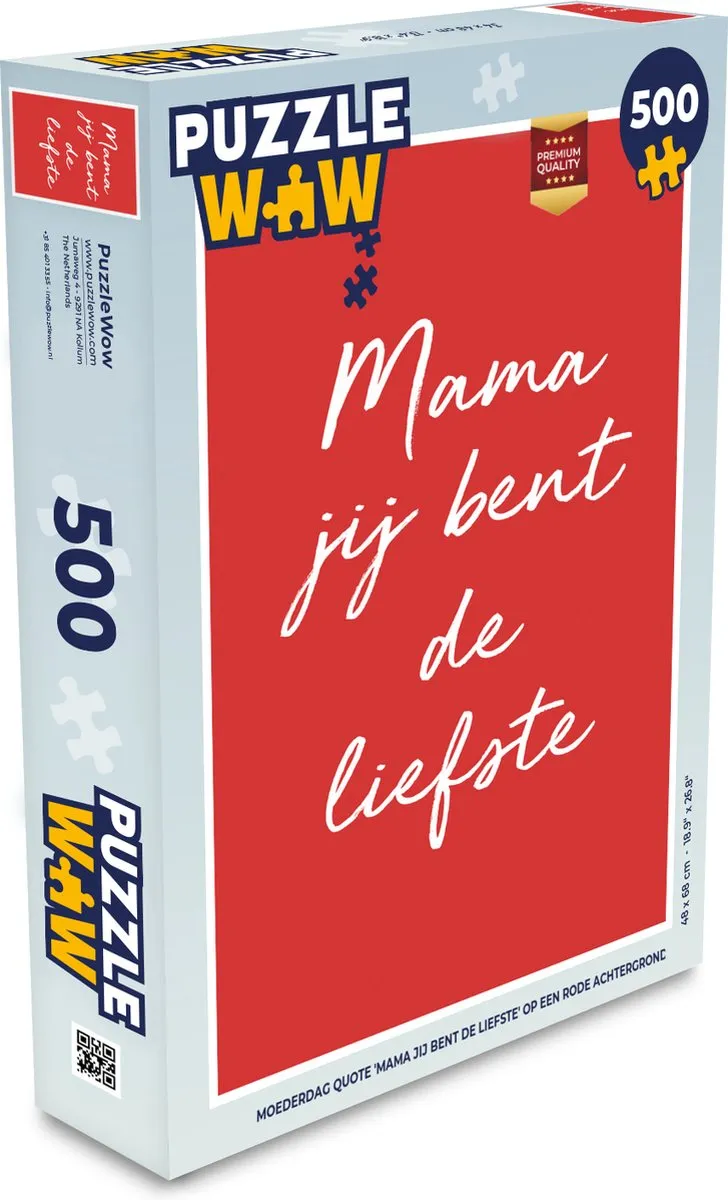 PuzzleWow Mama Jij Bent De Liefste Legpuzzel 500 Stuks