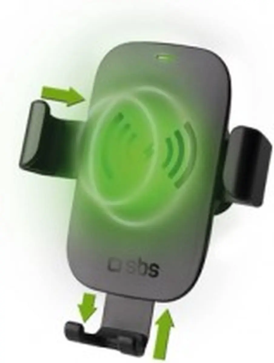 SBS Wireless Charging Ventilatierooster Auto - Telefoonhouder 10W - Zwart - afbeelding 4 van 6