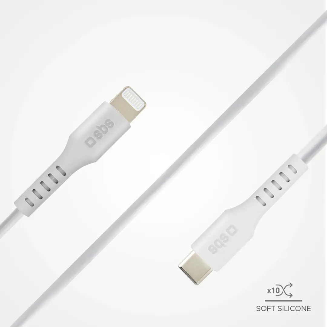 SBS Lightning naar Type C Kabel MFi 1m - Transparant - afbeelding 3 van 6