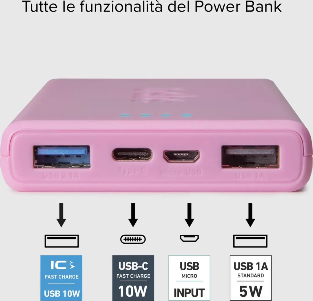 SBS TTBB10000FASTP Powerbank 10000mAh - Roze - afbeelding 2 van 5